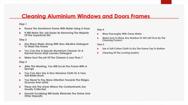 Steps for Cleaning Aluminium Windows and Doors