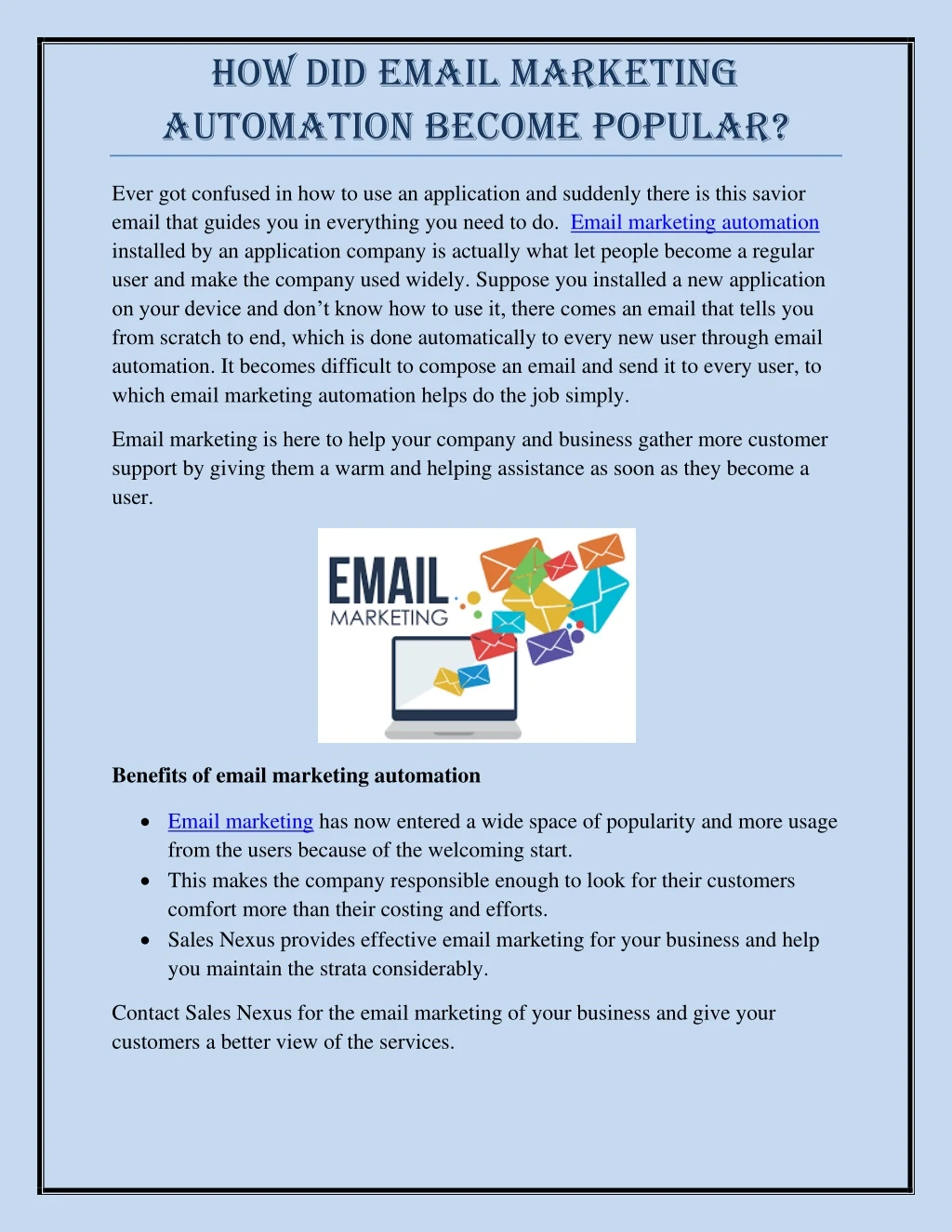how did email marketing automation become popular