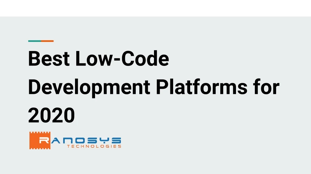 best low code development platforms for 2020