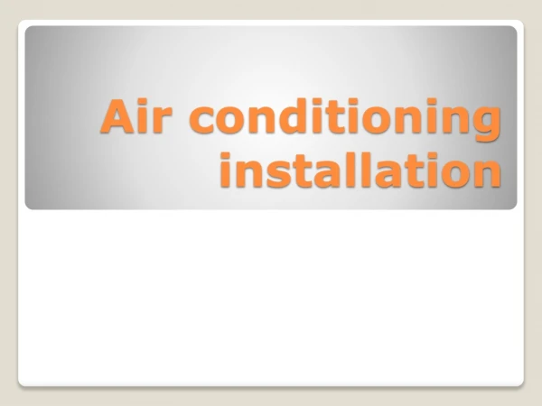 Air conditioning installation in London