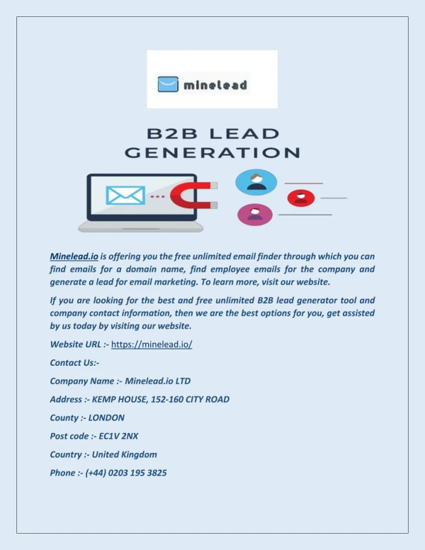 B2b Lead Generation Tools - Minelead.io