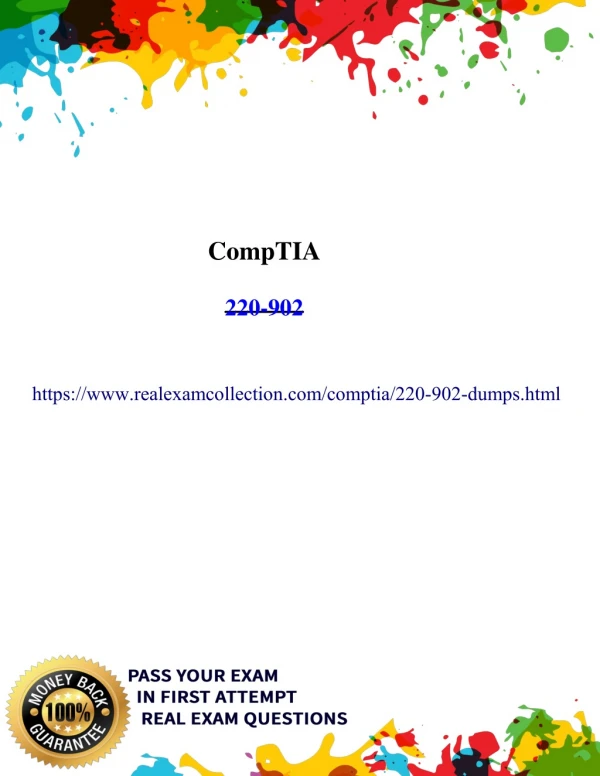 Pass4sure 220-902 Exam Dumps | Get Valid CompTIA PDF Questions Answers - 2019