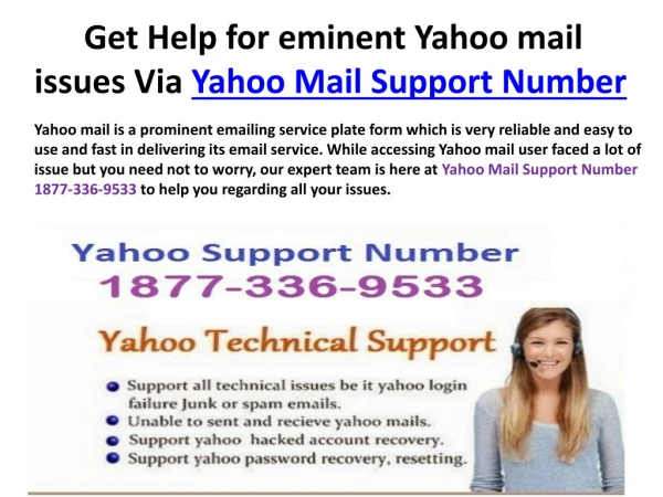 Get Help for eminent Yahoo mail issues Via Yahoo Mail Support Number 1877-503-0107