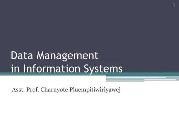Data Management in Information Systems