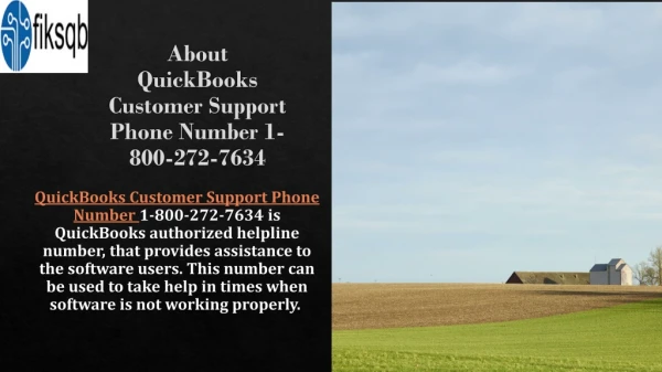 QuickBooks Customer Support Phone Number 1-800-272-7634