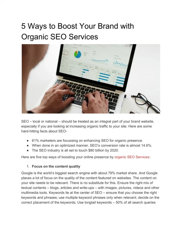 5 Ways to Boost Your Brand with Organic SEO Services