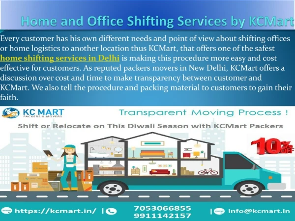 Safe home and office shifting services in delhi by kcmart