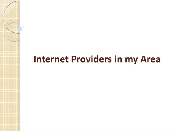 Internet Providers in my Area