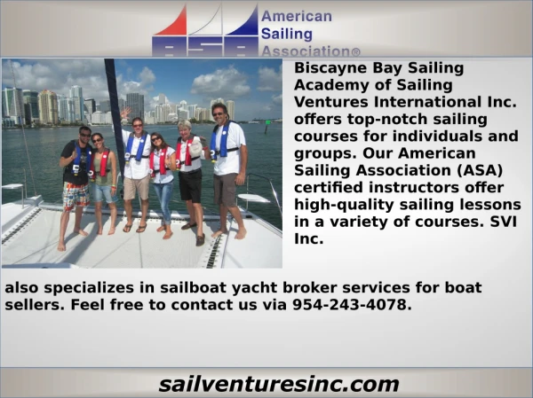 biscayne bay sailing academy of sailing ventures