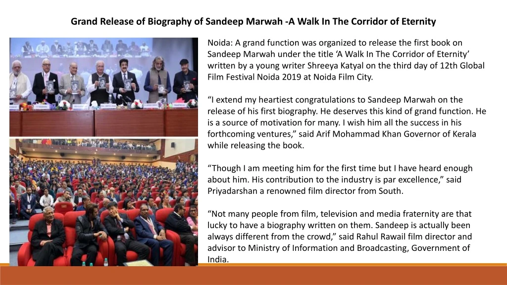grand release of biography of sandeep marwah