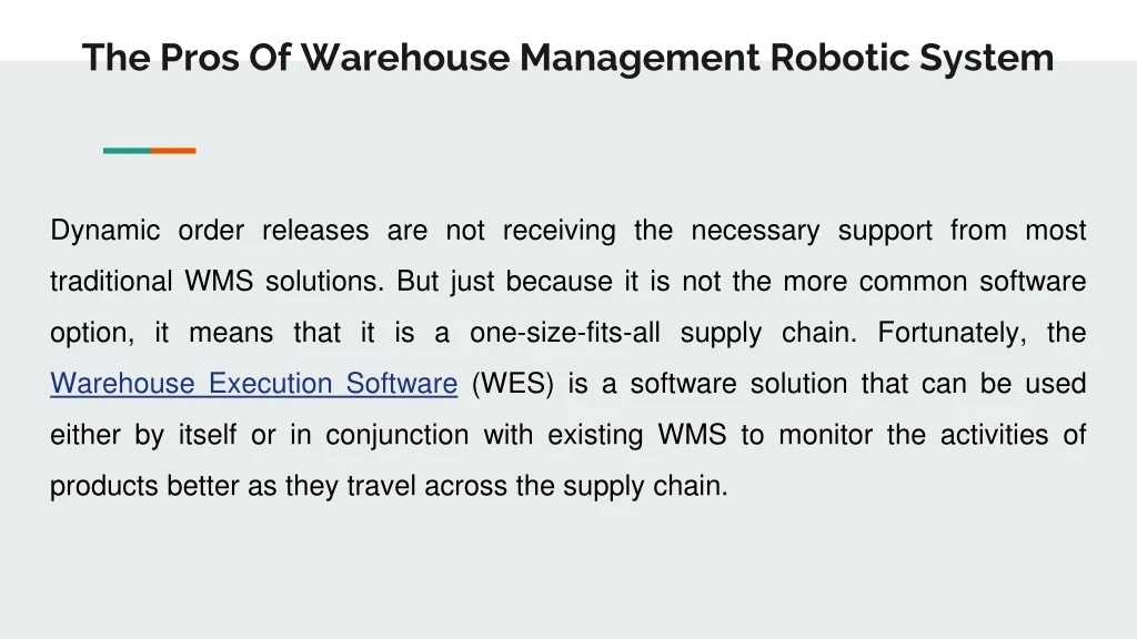 the pros of warehouse management robotic system