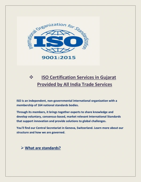 ISO Certification Services in Gujarat|All India Trade Service
