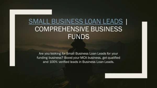 Boost Your Funding Business with Small Business Loan Leads
