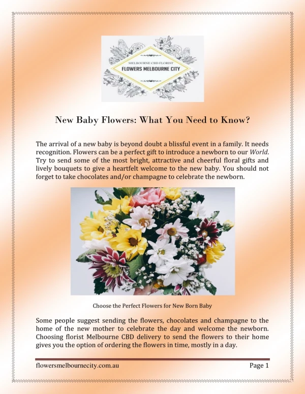 New Baby Flowers: What You Need to Know?