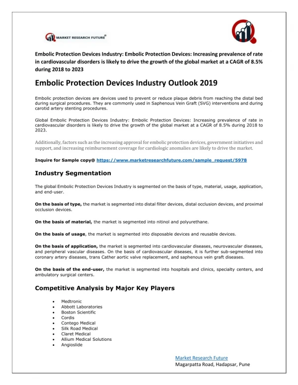 embolic protection devices industry embolic