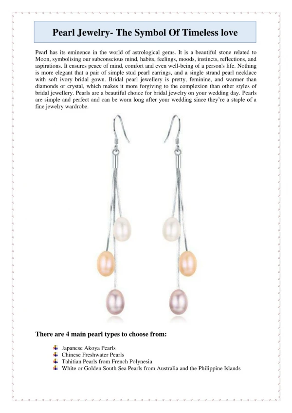 Pearl Jewelry- The Symbol Of Timeless love