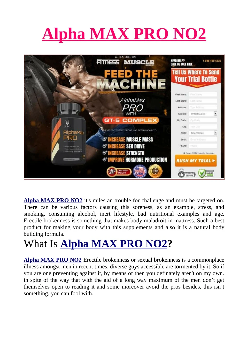 alpha max pro no2