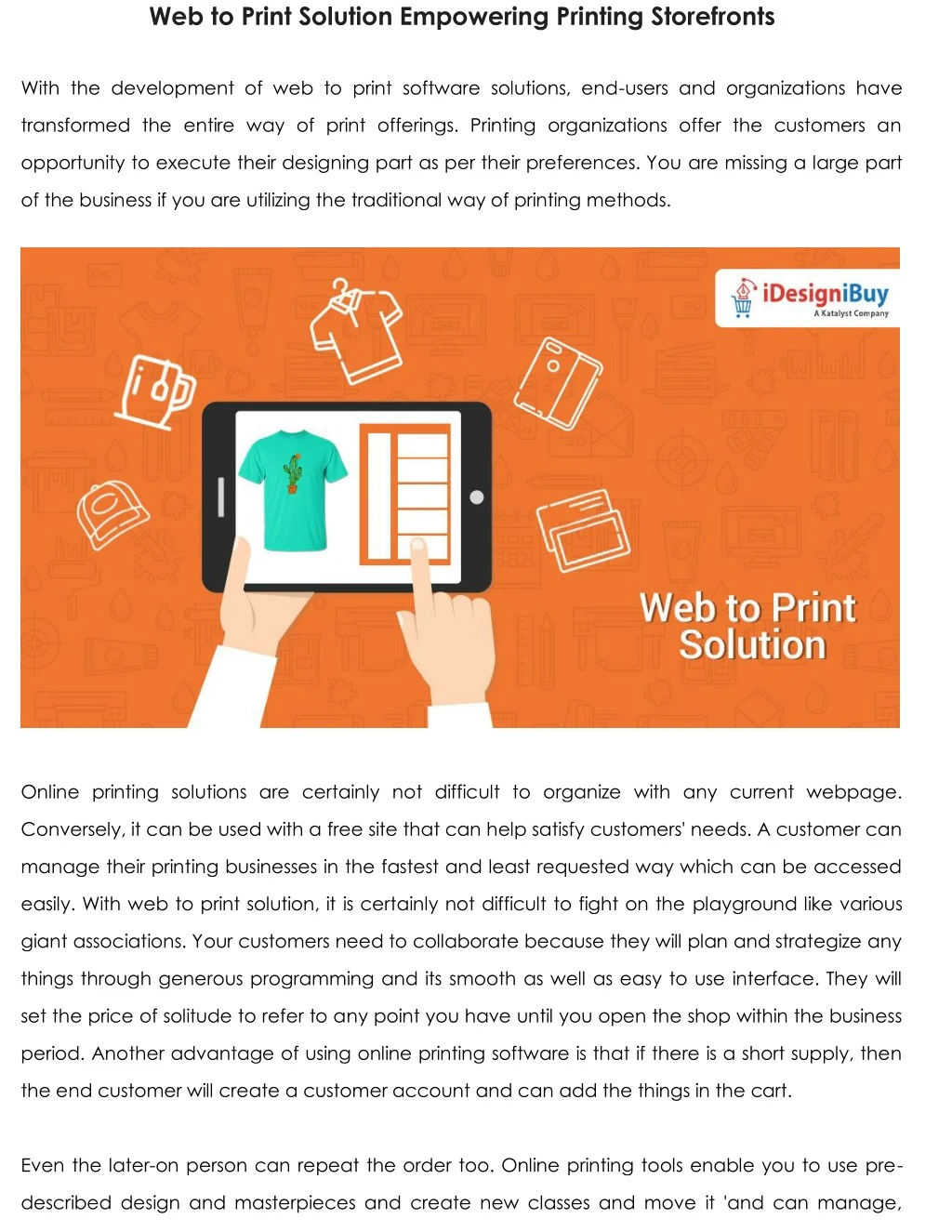 web to print solution empowering printing