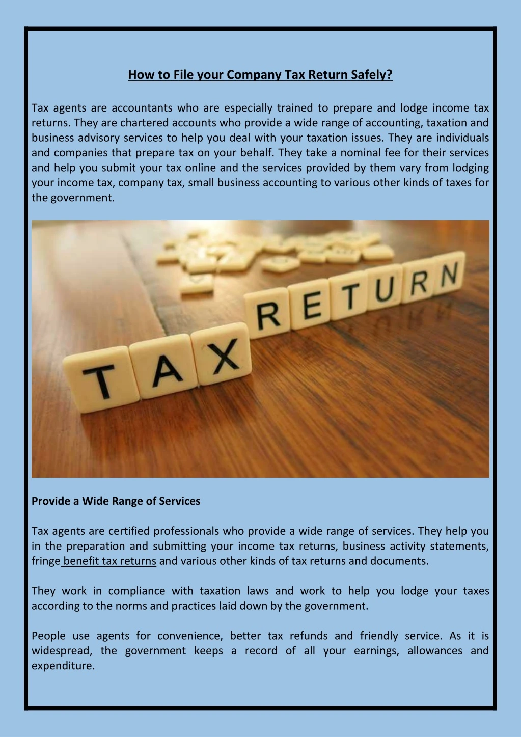 how to file your company tax return safely