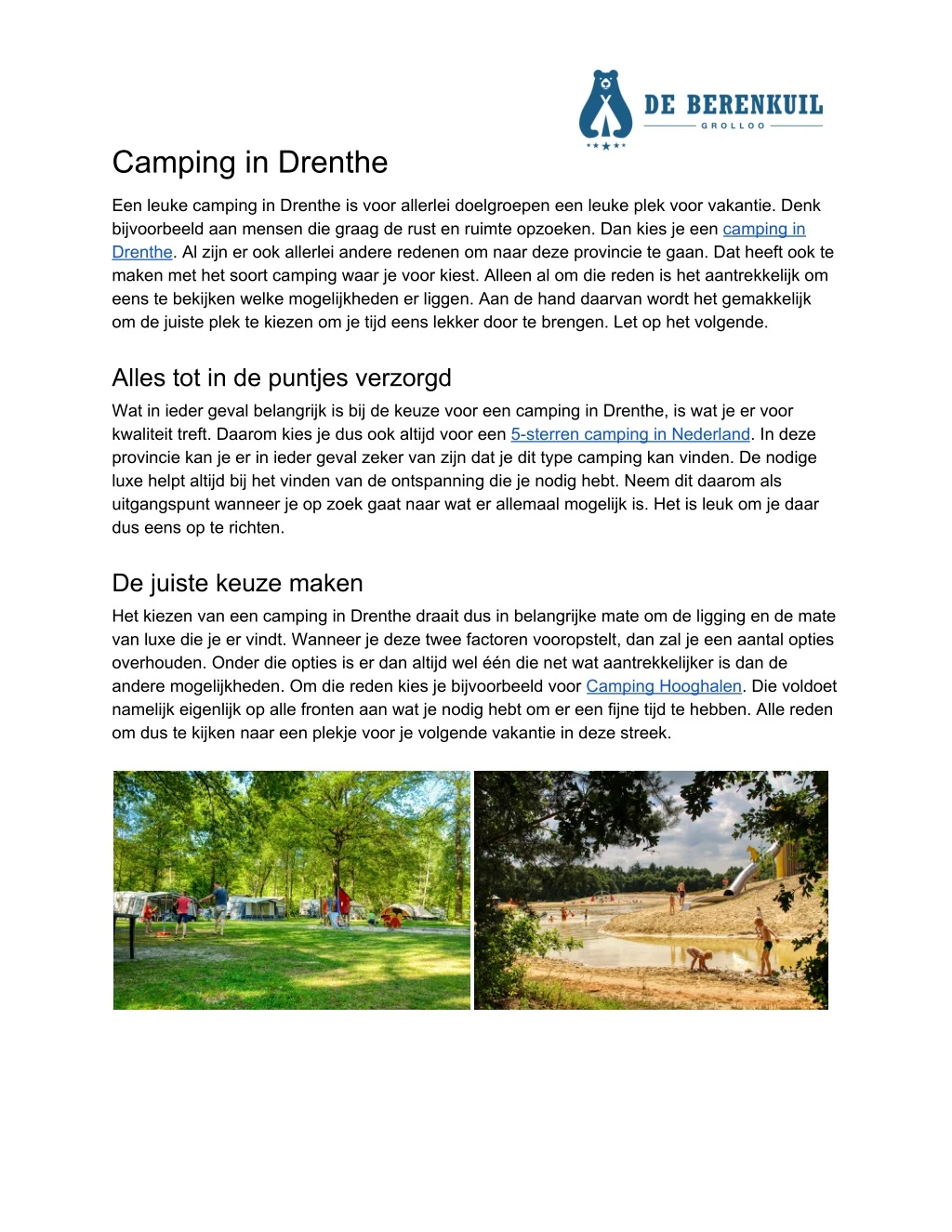camping in drenthe