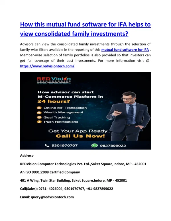 how this mutual fund software for ifa helps