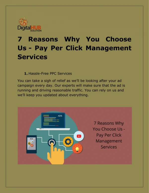 7 reasons why you choose us pay per click