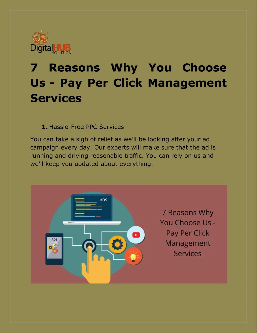 7 reasons why you choose us pay per click