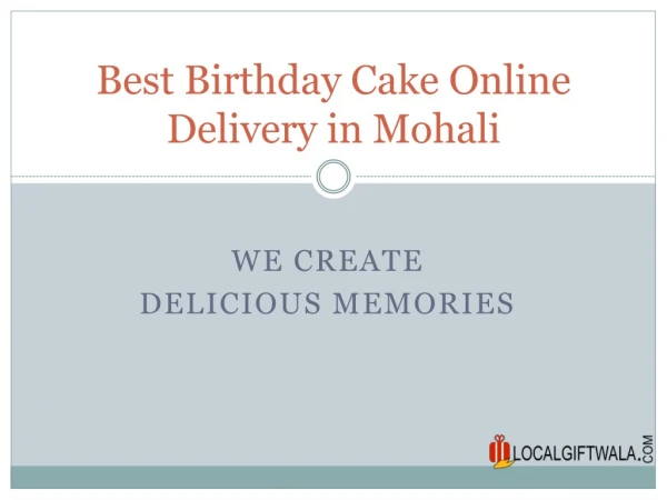 Best Birthday Cake Online Delivery in Mohali