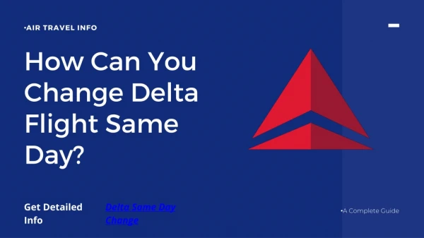 Delta Same day Change