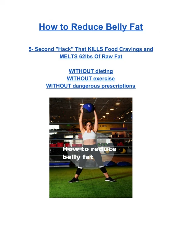 How to Reduce Belly Fat
