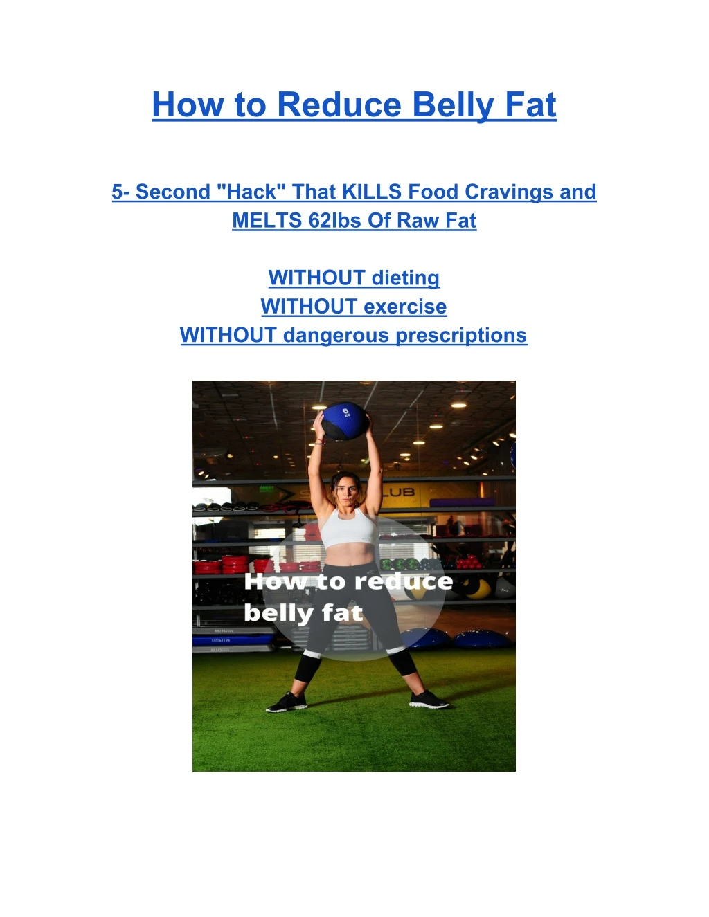 how to reduce belly fat 5 second hack that kills