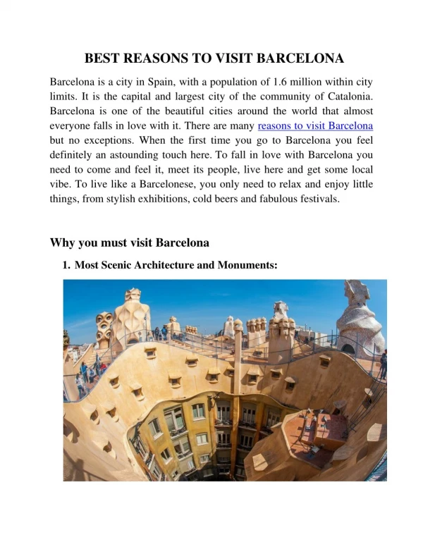 best reasons to visit barcelona