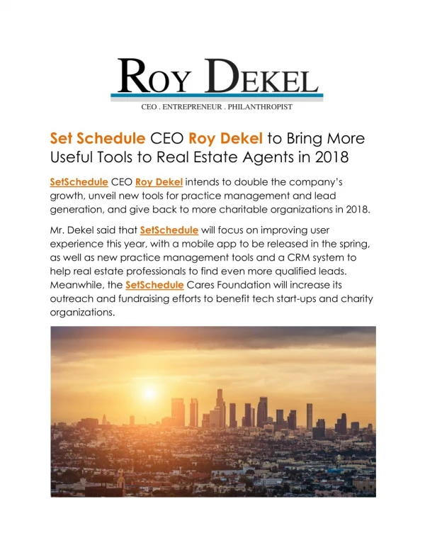 Roy Dekel | CEO World Awards® “CEO of the Year”