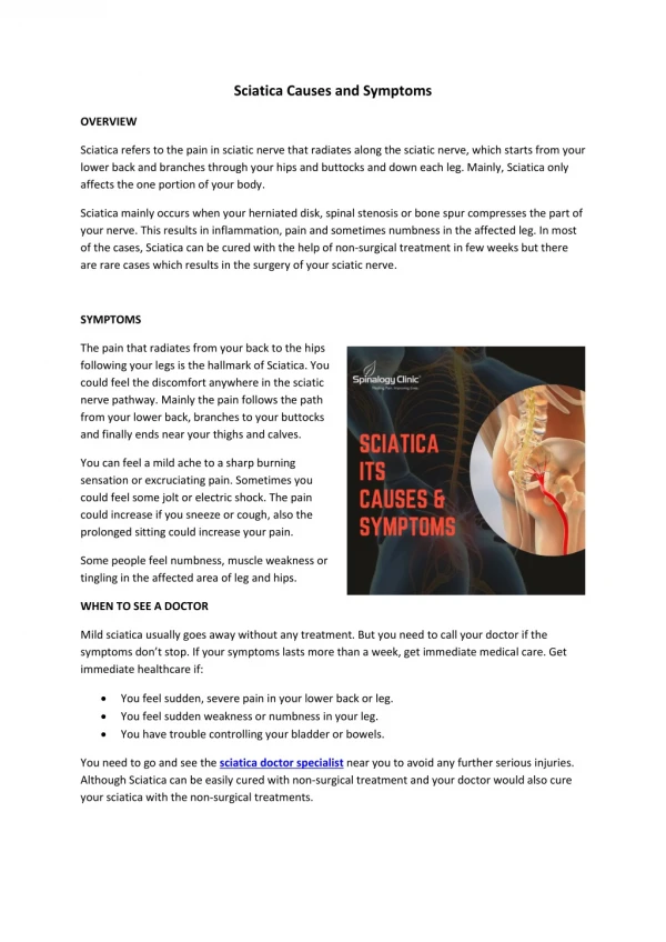 sciatica causes and symptoms