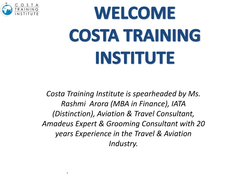 welcome costa training institute