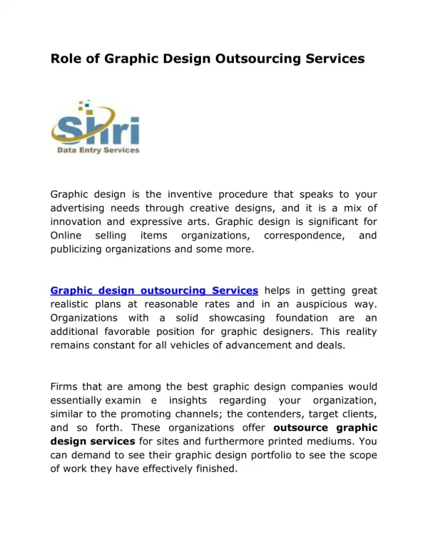 role of graphic design outsourcing services