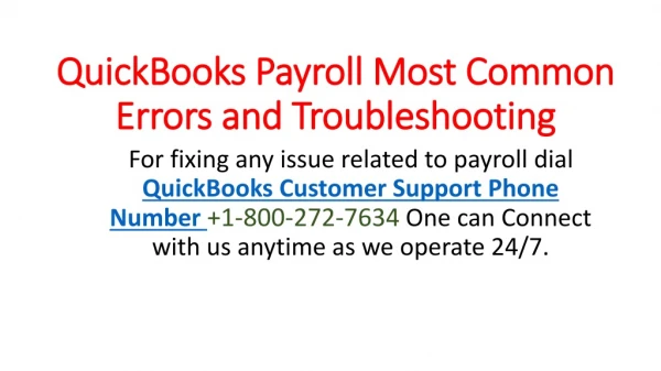 QuickBooks Payroll Most Common Errors and Troubleshooting