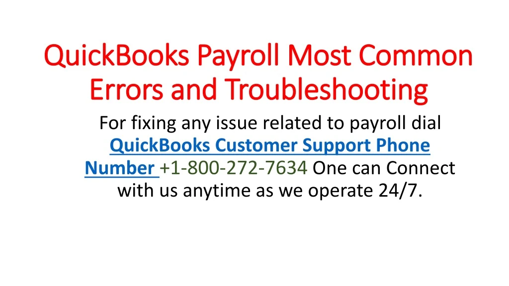 quickbooks payroll most common errors and troubleshooting