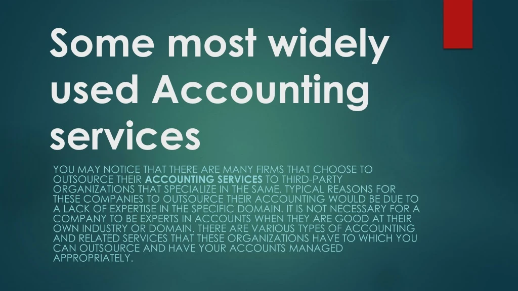 some most widely used accounting services