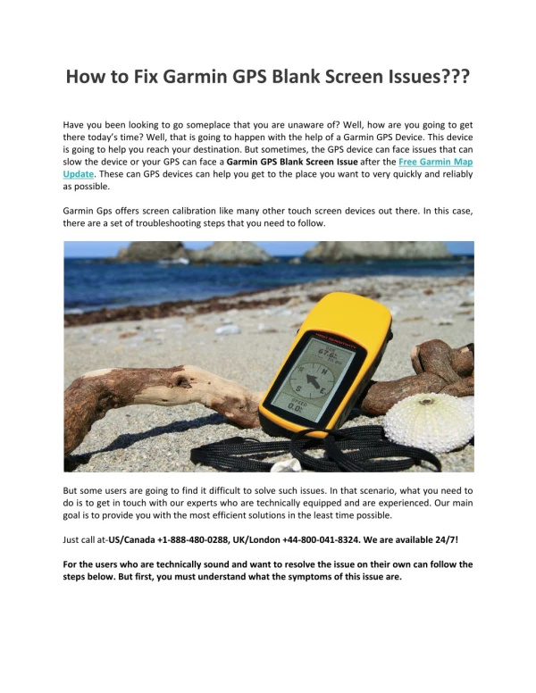 how to fix garmin gps blank screen issues have