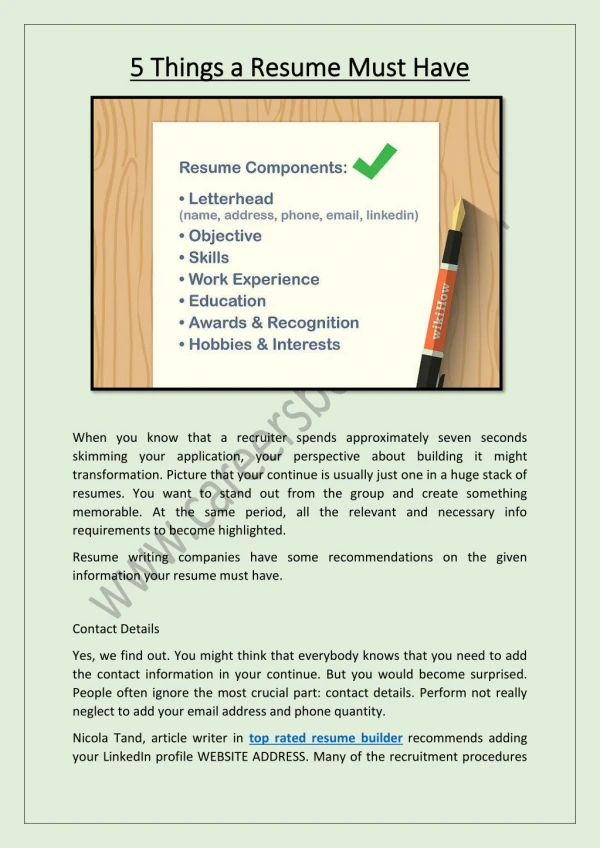 5 Things A Resume Must Have