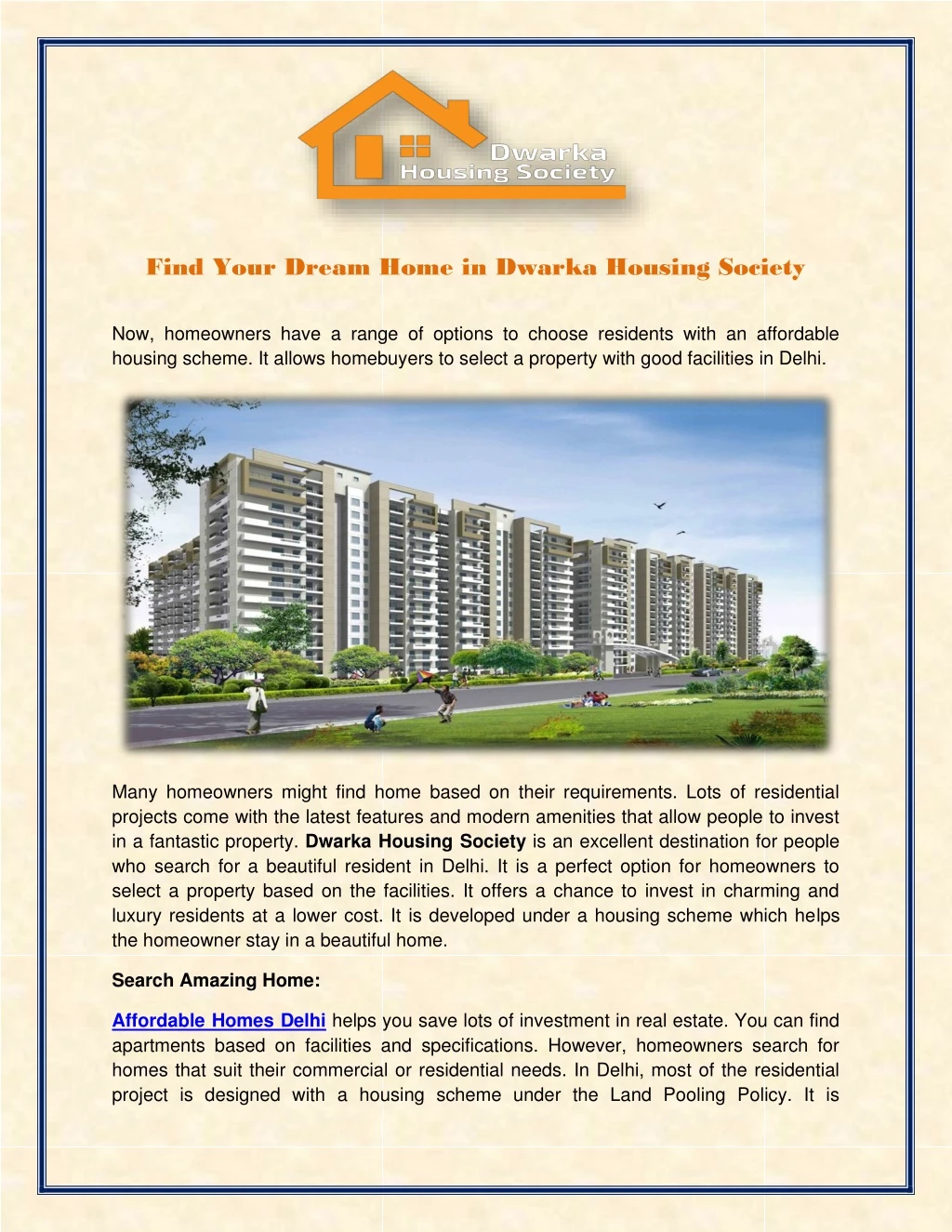 find your dream home in dwarka housing society