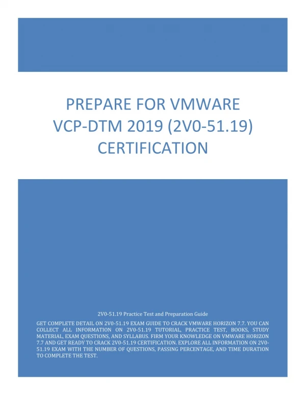 prepare for vmware vcp dtm 2019