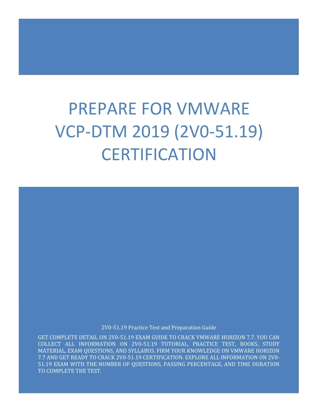 prepare for vmware vcp dtm 2019