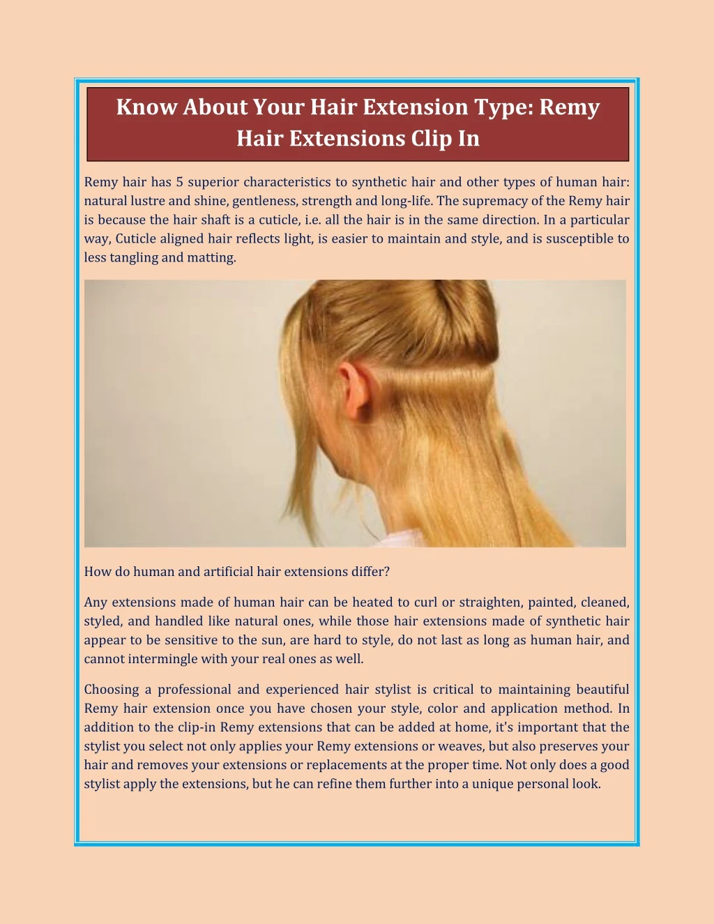 know about your hair extension type remy hair