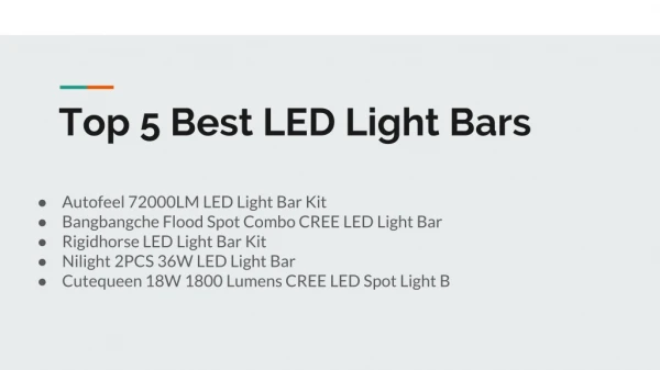 Top 5 Best LED Light Bars