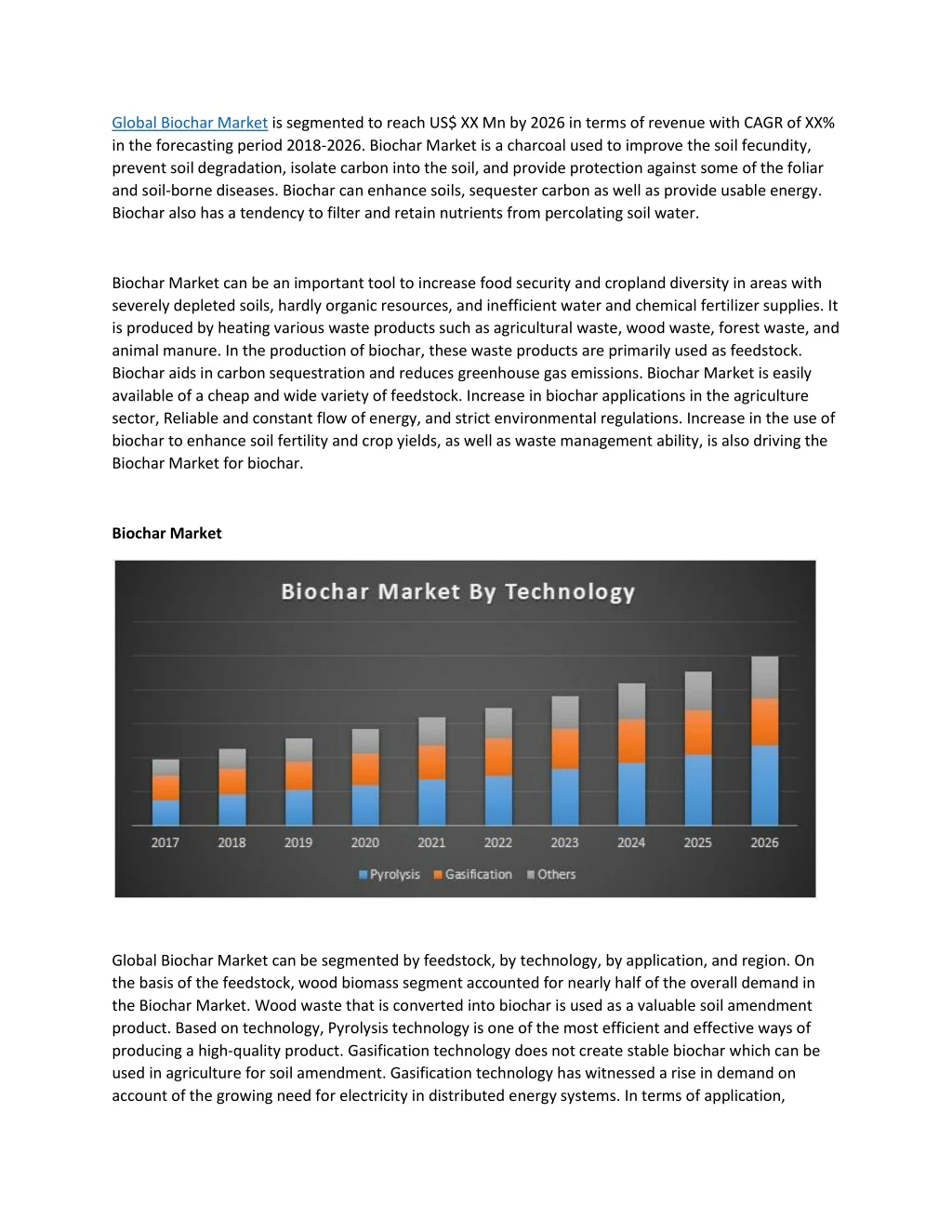 global biochar market is segmented to reach