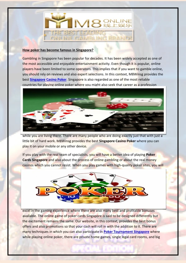 Singapore Casino Poker, Poker Tournament Singapore