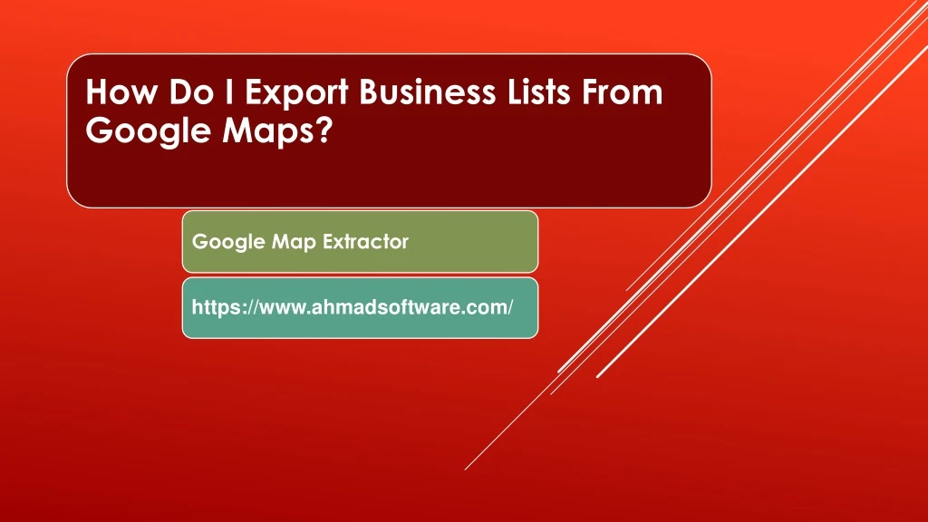 how do i export business lists from google maps