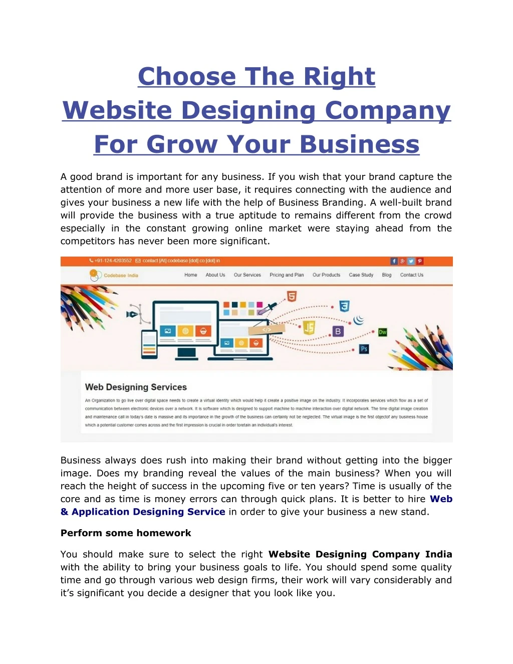 choose the right website designing company